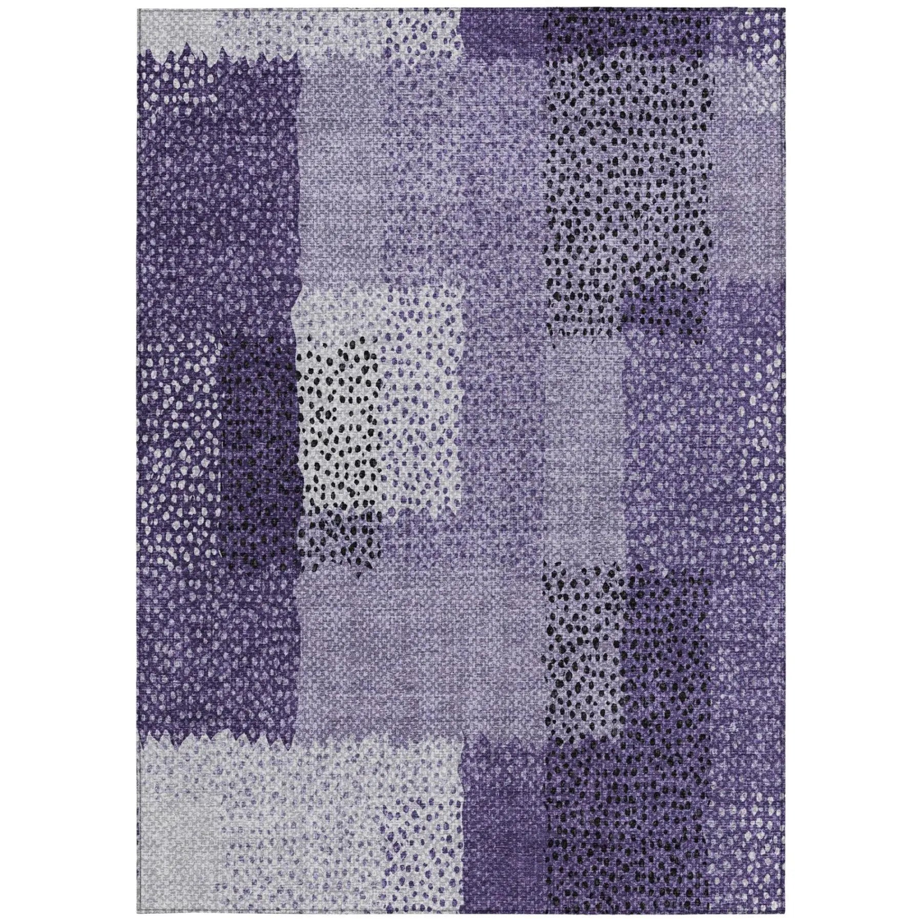 3' X 5' Purple And Lavender Abstract Washable Indoor Outdoor Area Rug Homeroots Outdoor