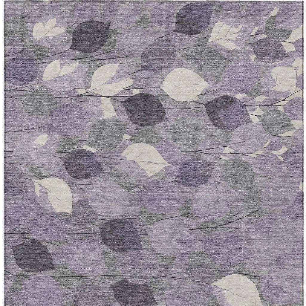 3' X 5' Purple And Lavender Floral Washable Indoor Outdoor Area Rug Homeroots Outdoor