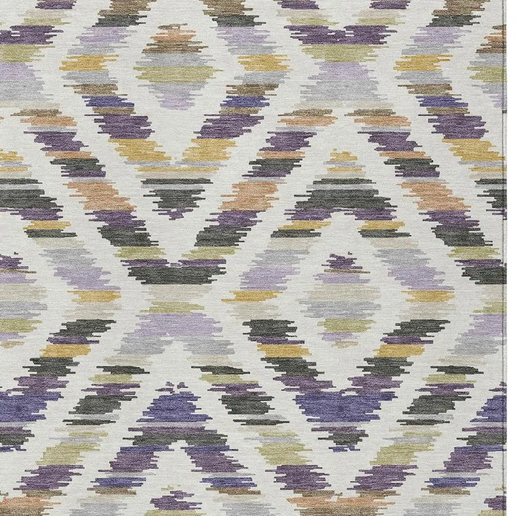 3' X 5' Purple And Lavender Tribal Washable Indoor Outdoor Area Rug Homeroots Outdoor