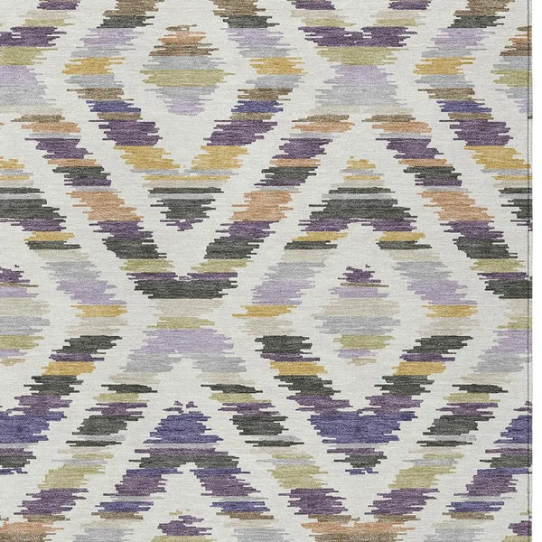 3' X 5' Purple And Lavender Tribal Washable Indoor Outdoor Area Rug Homeroots Outdoor