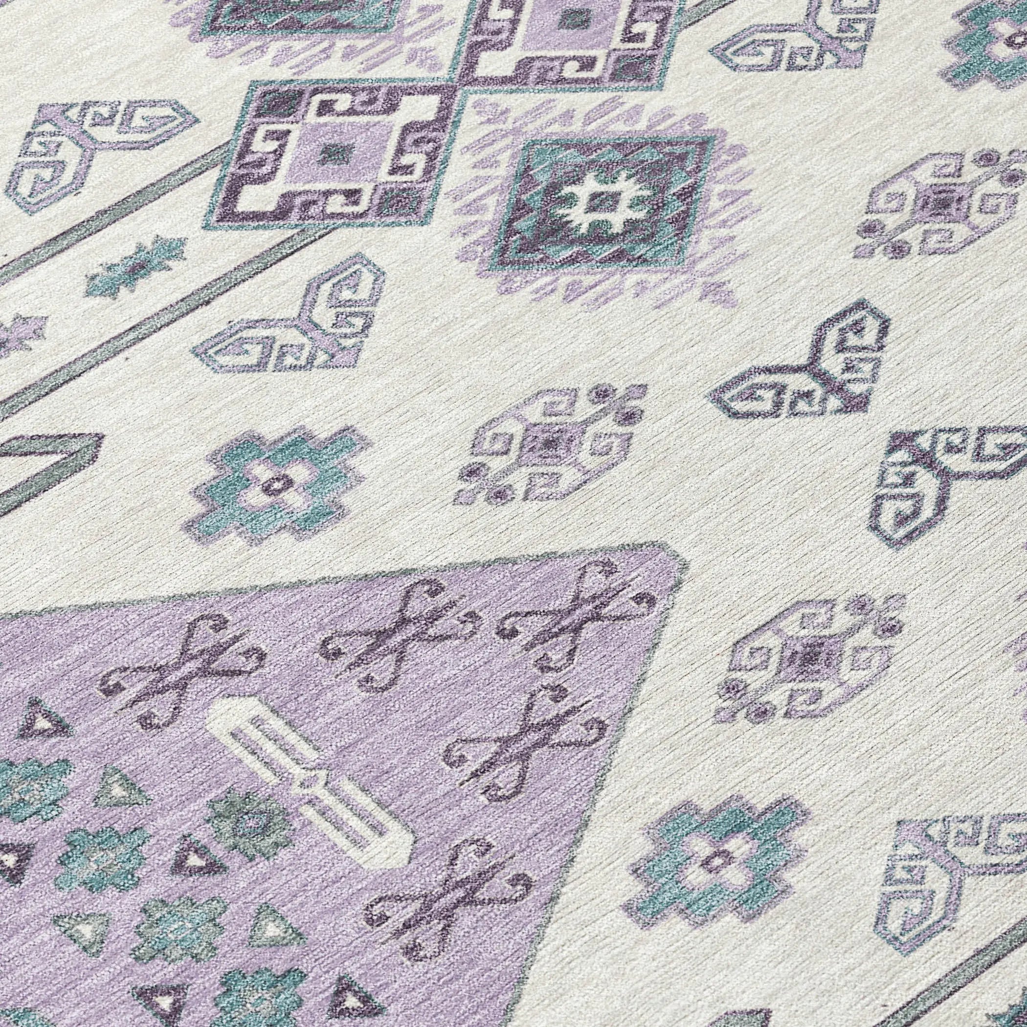 3' X 5' Purple And Lilac Geometric Washable Indoor Outdoor Area Rug Homeroots Outdoor