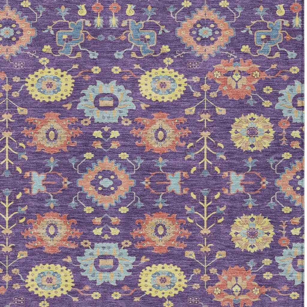3' X 5' Purple And Plum Geometric Washable Indoor Outdoor Area Rug Homeroots Outdoor