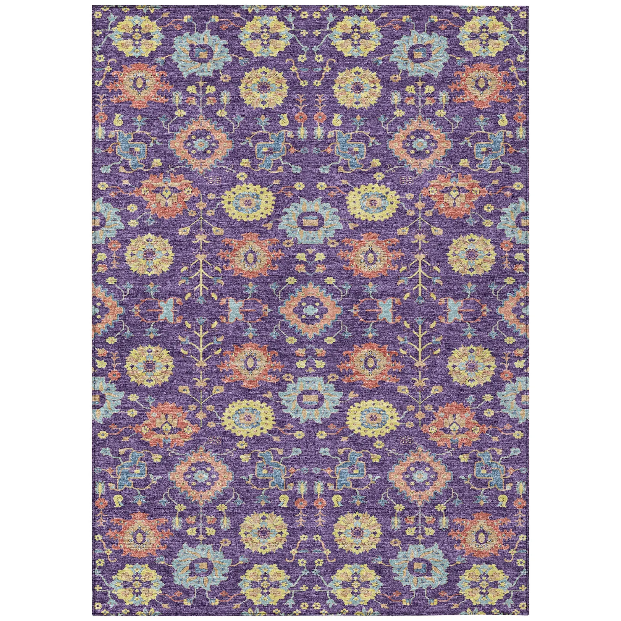 3' X 5' Purple And Plum Geometric Washable Indoor Outdoor Area Rug Homeroots Outdoor