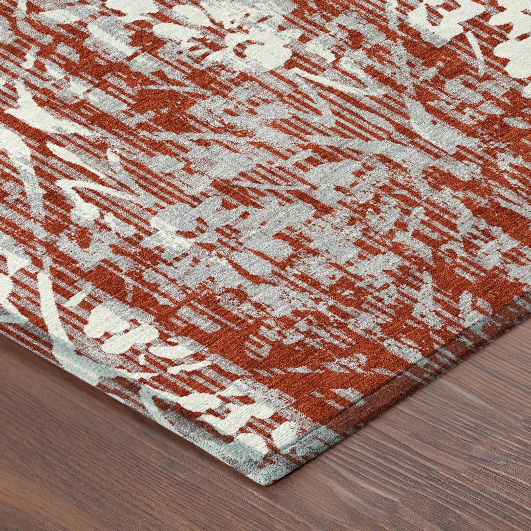 3' X 5' Red And Burgundy Damask Washable Indoor Outdoor Area Rug Homeroots Outdoor