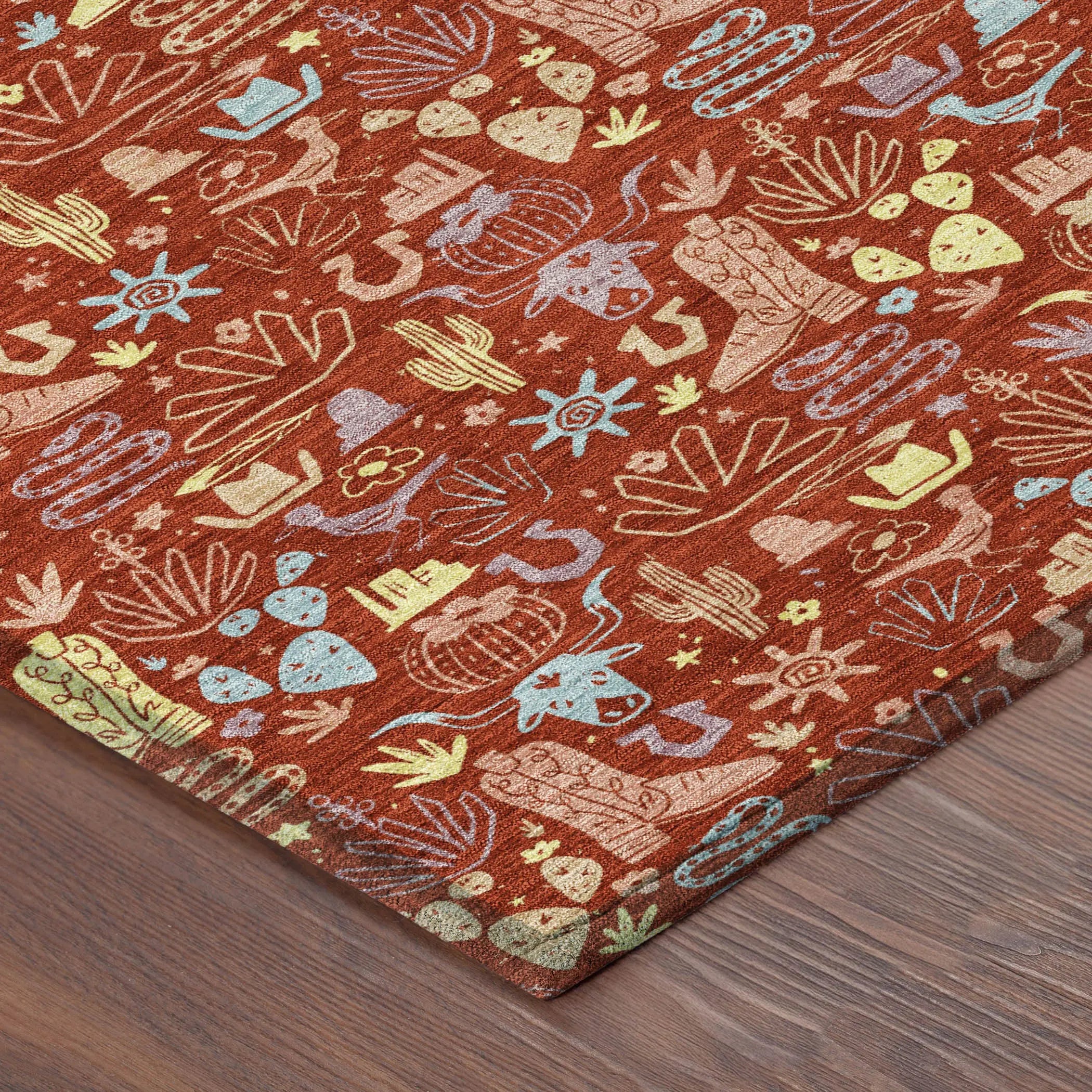 3' X 5' Red And Coral Stars Washable Indoor Outdoor Area Rug Homeroots Outdoor