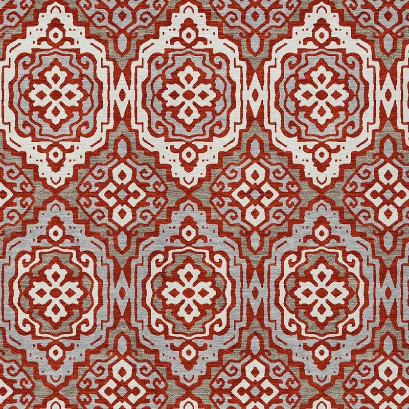 3' X 5' Red And Denim Blue Tribal Washable Indoor Outdoor Area Rug Homeroots Outdoor