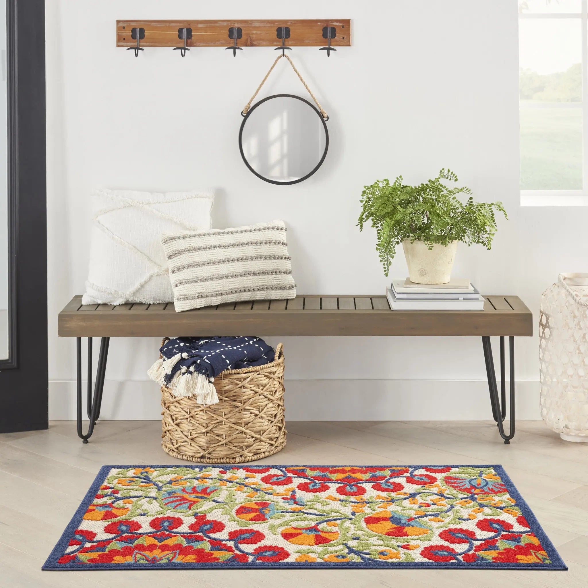 3' X 5' Red And Ivory Indoor Outdoor Area Rug - GreatEagleInc