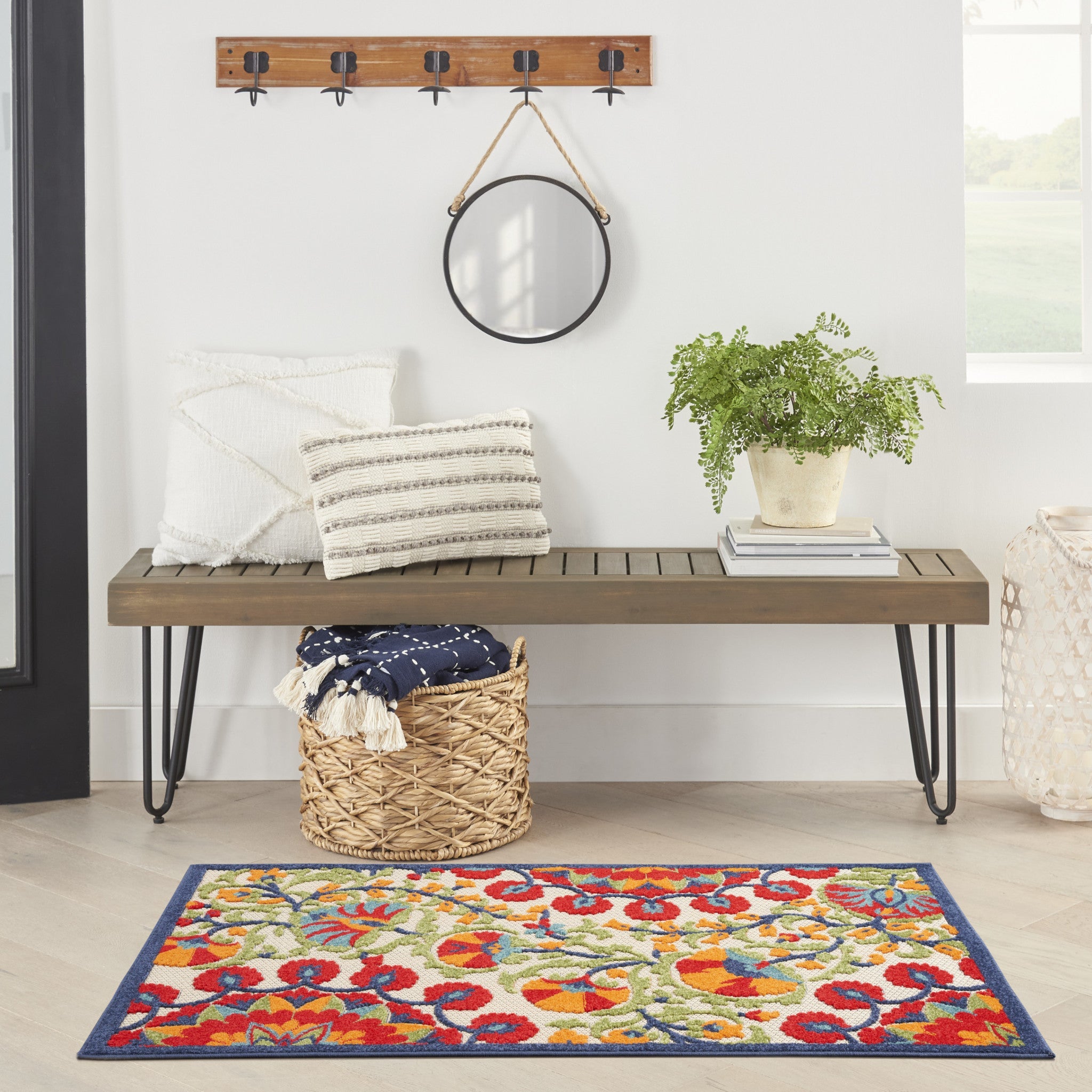 3' X 5' Red And Ivory Indoor Outdoor Area Rug - GreatEagleInc