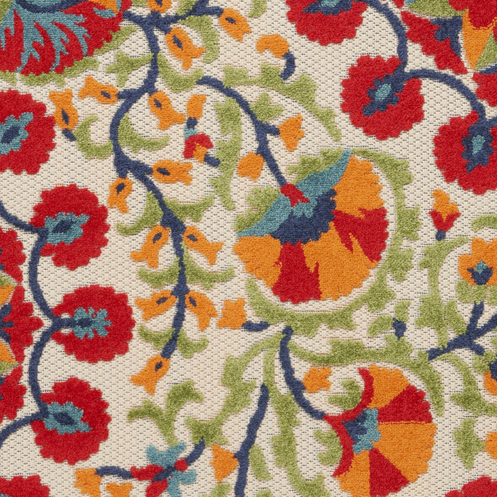 3' X 5' Red And Ivory Indoor Outdoor Area Rug - GreatEagleInc