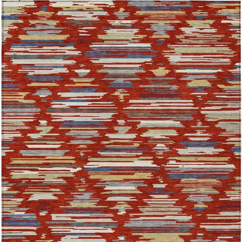 3' X 5' Red And Ivory Southwestern Washable Indoor Outdoor Area Rug Homeroots Outdoor