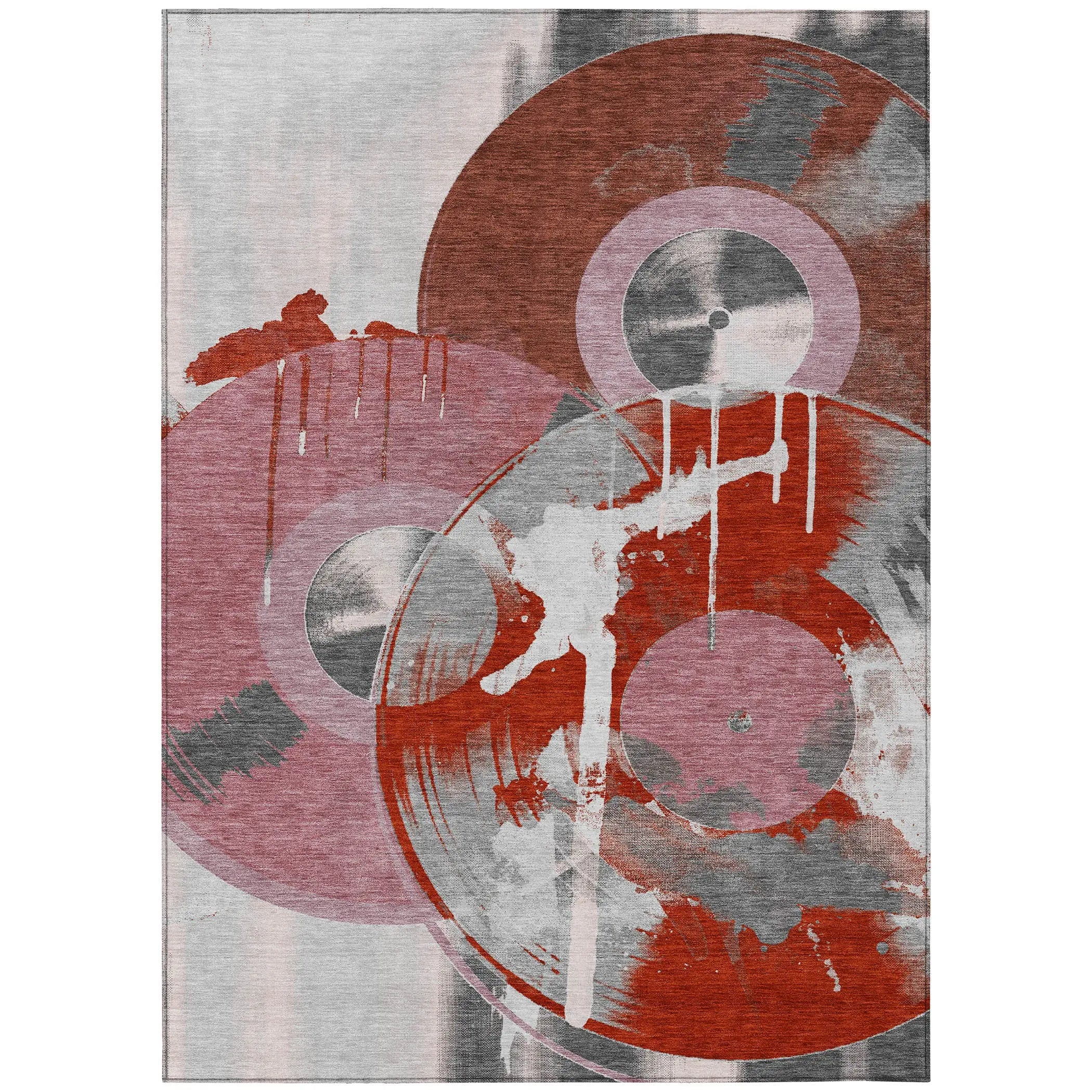 3' X 5' Red And Mauve Geometric Washable Indoor Outdoor Area Rug Homeroots Outdoor