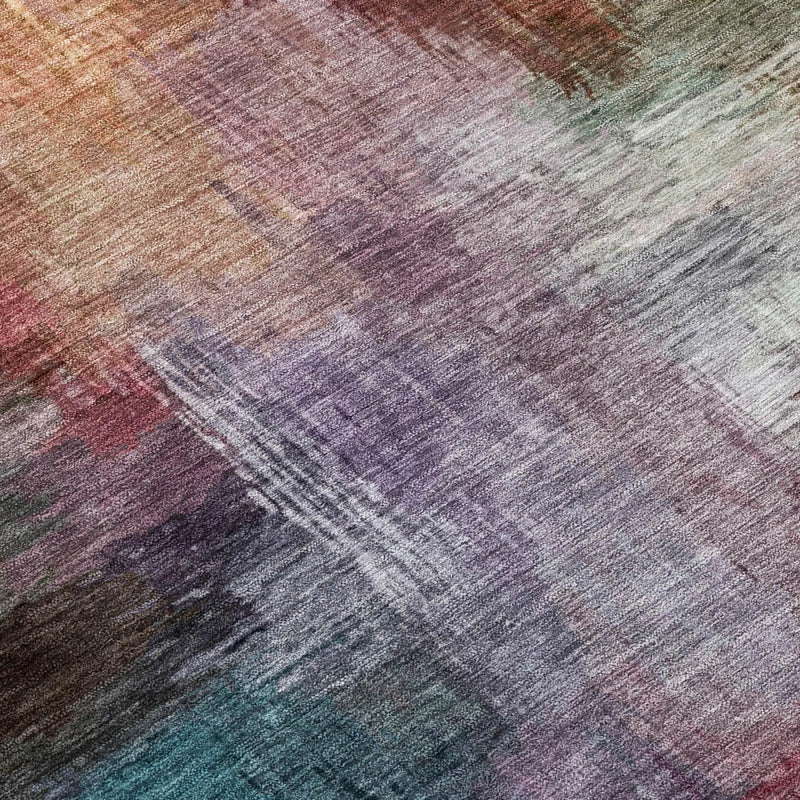 3' X 5' Red And Plum Abstract Washable Indoor Outdoor Area Rug Homeroots Outdoor