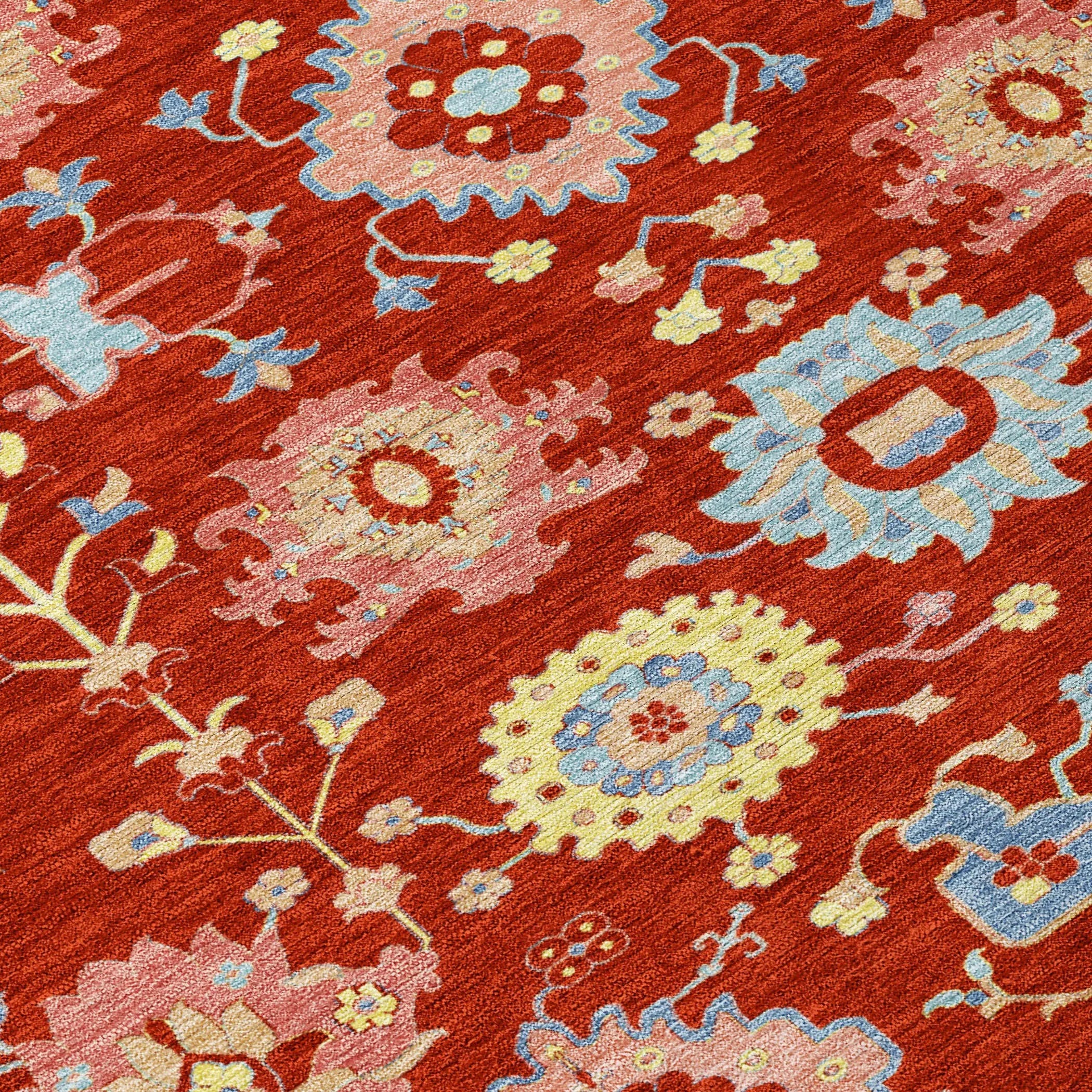 3' X 5' Red And Rust Geometric Washable Indoor Outdoor Area Rug Homeroots Outdoor