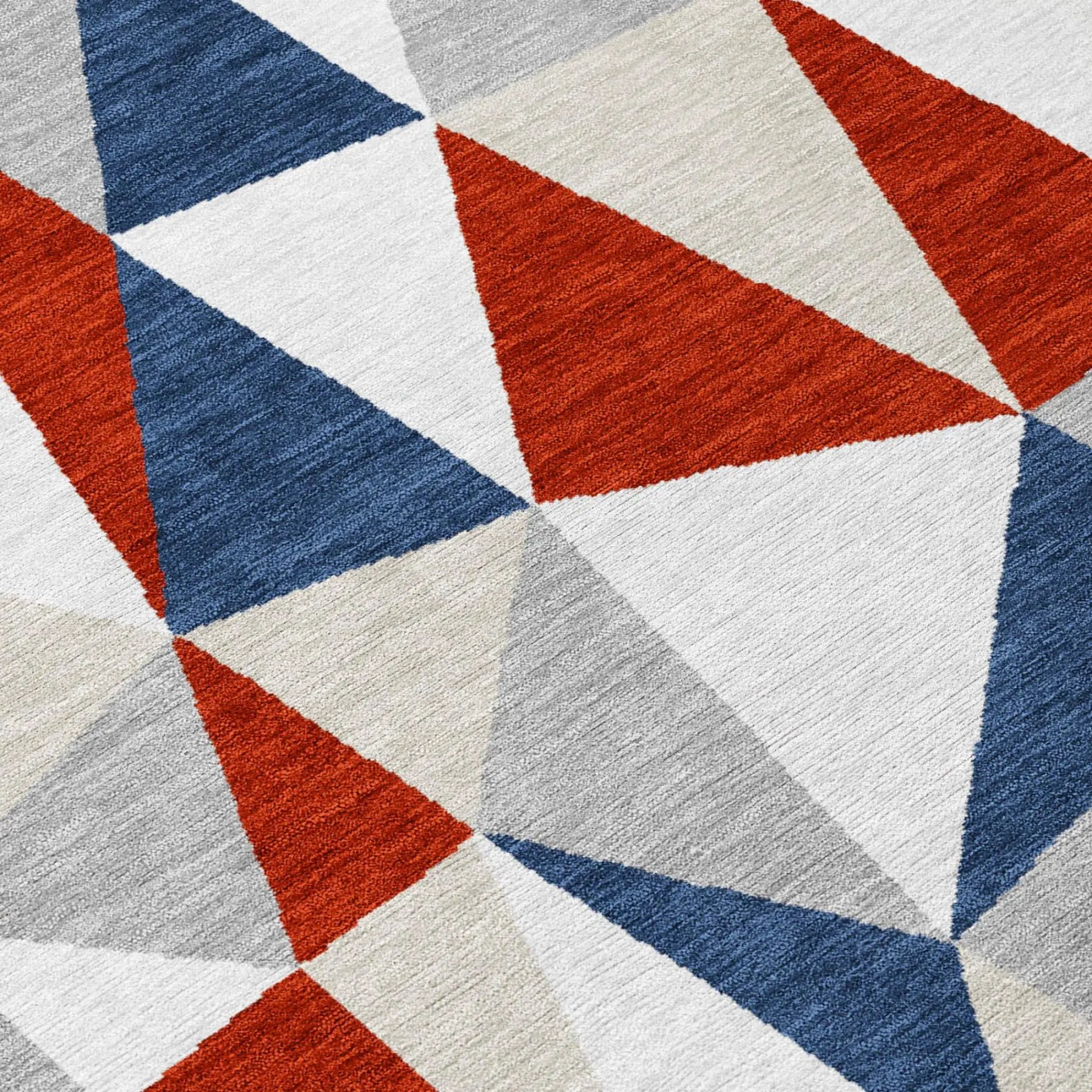 3' X 5' Red And Silver Geometric Washable Indoor Outdoor Area Rug Homeroots Outdoor