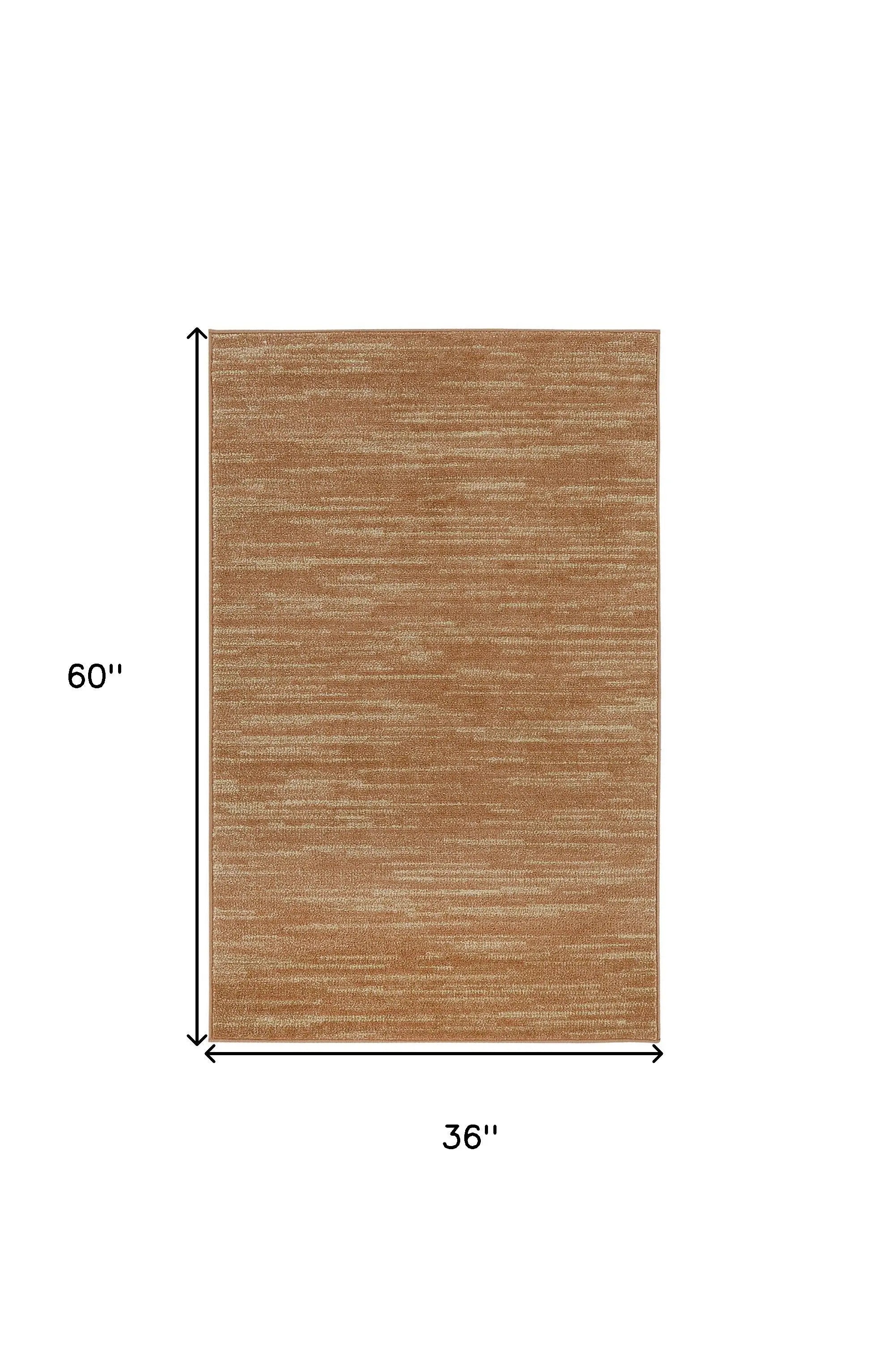 3' X 5' Rust And Beige Abstract Indoor Outdoor Area Rug Homeroots Outdoor