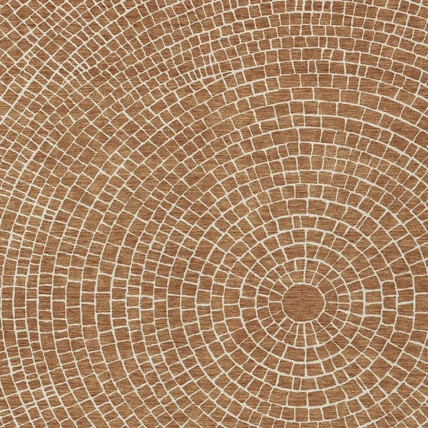3' X 5' Rust And Ivory Geometric Washable Indoor Outdoor Area Rug Homeroots Outdoor