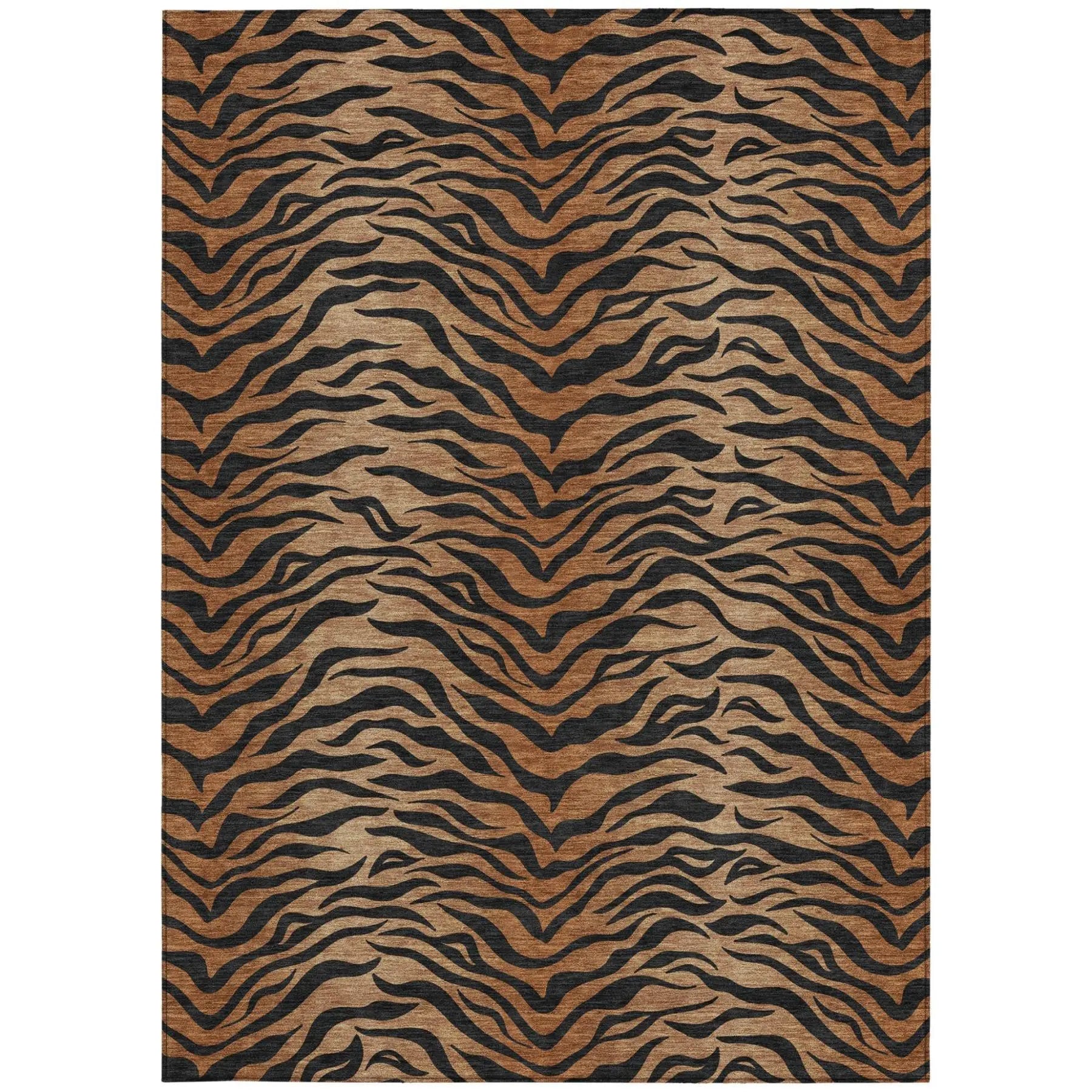 3' X 5' Rust And Orange Animal Print Washable Indoor Outdoor Area Rug Homeroots Outdoor