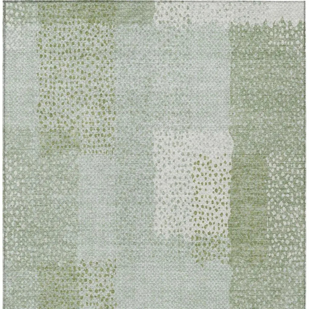 3' X 5' Sage And Green Abstract Washable Indoor Outdoor Area Rug Homeroots Outdoor