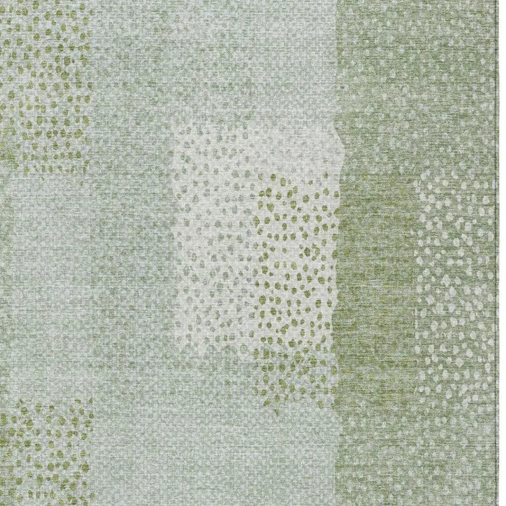 3' X 5' Sage And Green Abstract Washable Indoor Outdoor Area Rug Homeroots Outdoor