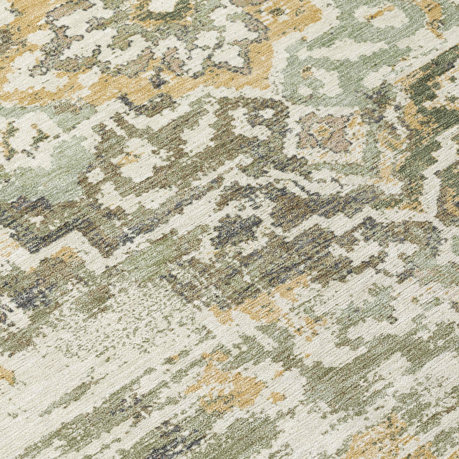 3' X 5' Sage And Green Medallion Washable Indoor Outdoor Area Rug Homeroots Outdoor