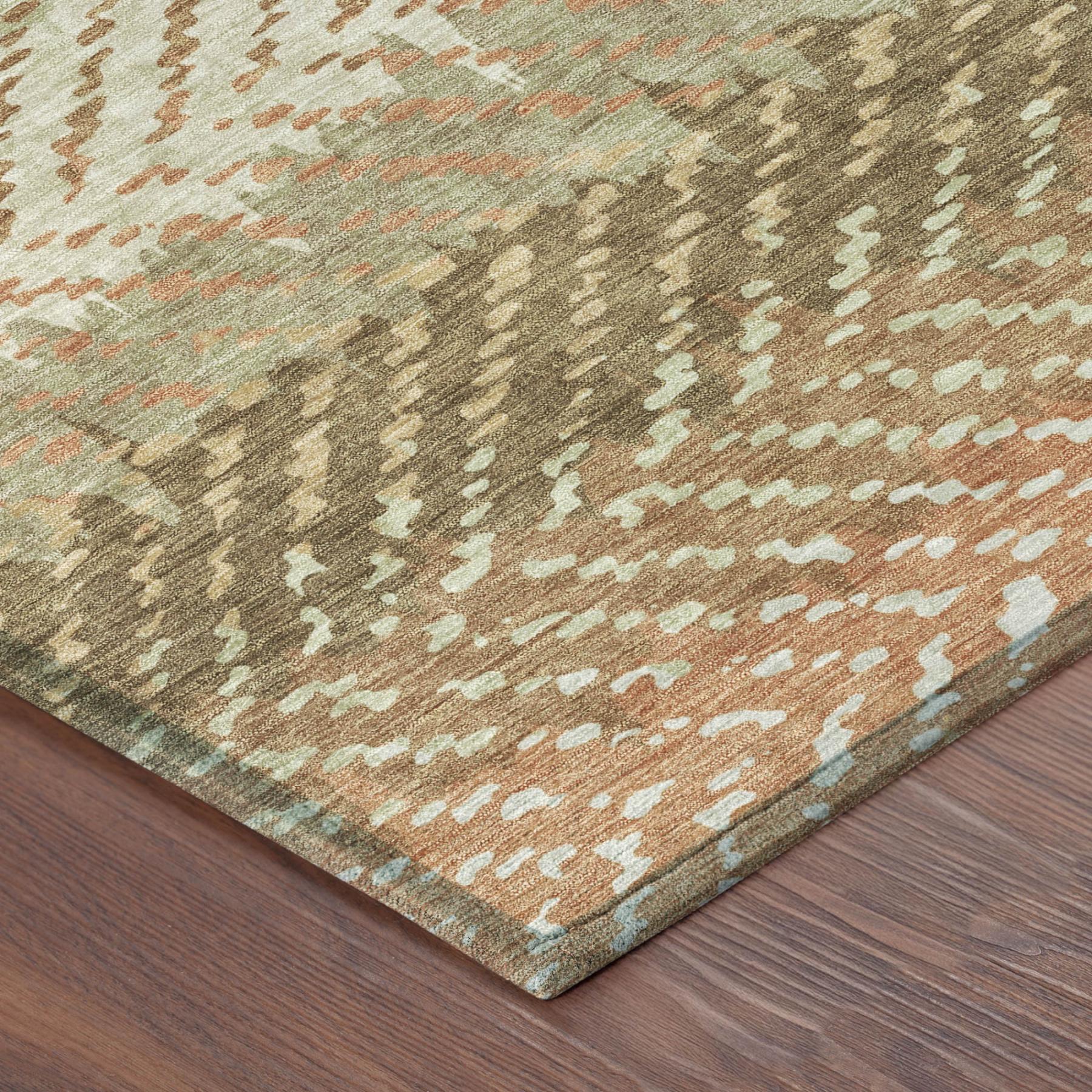 3' X 5' Sage And Green Striped Washable Indoor Outdoor Area Rug Homeroots Outdoor