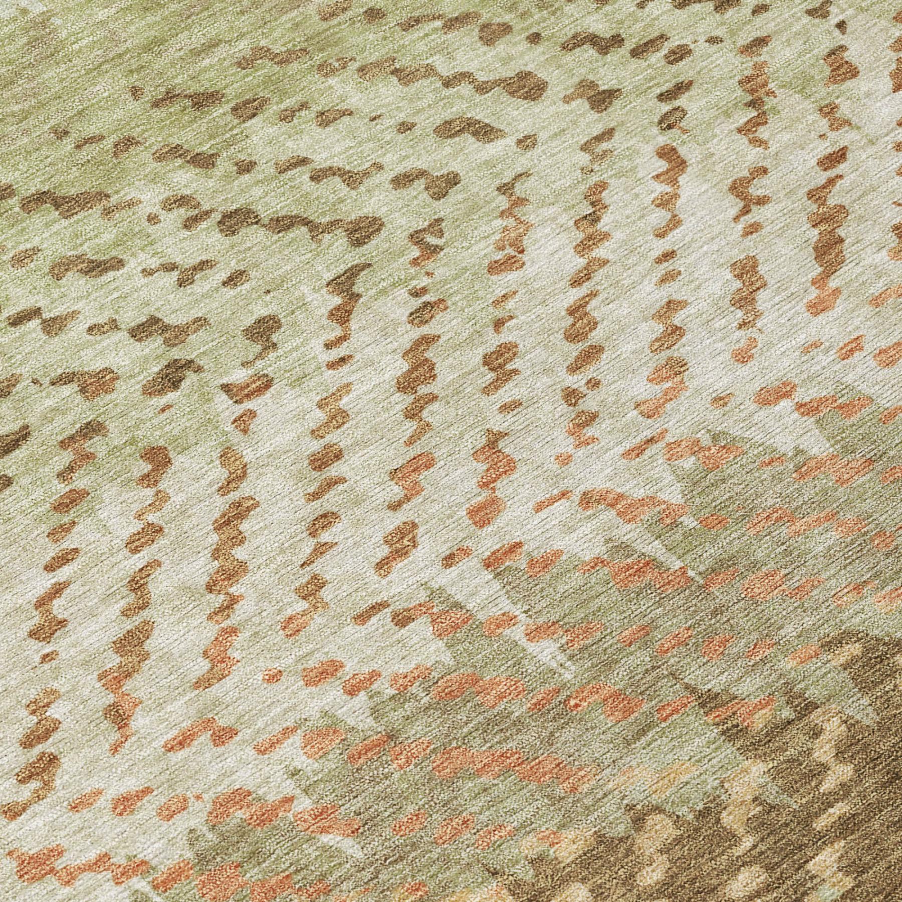 3' X 5' Sage And Green Striped Washable Indoor Outdoor Area Rug Homeroots Outdoor