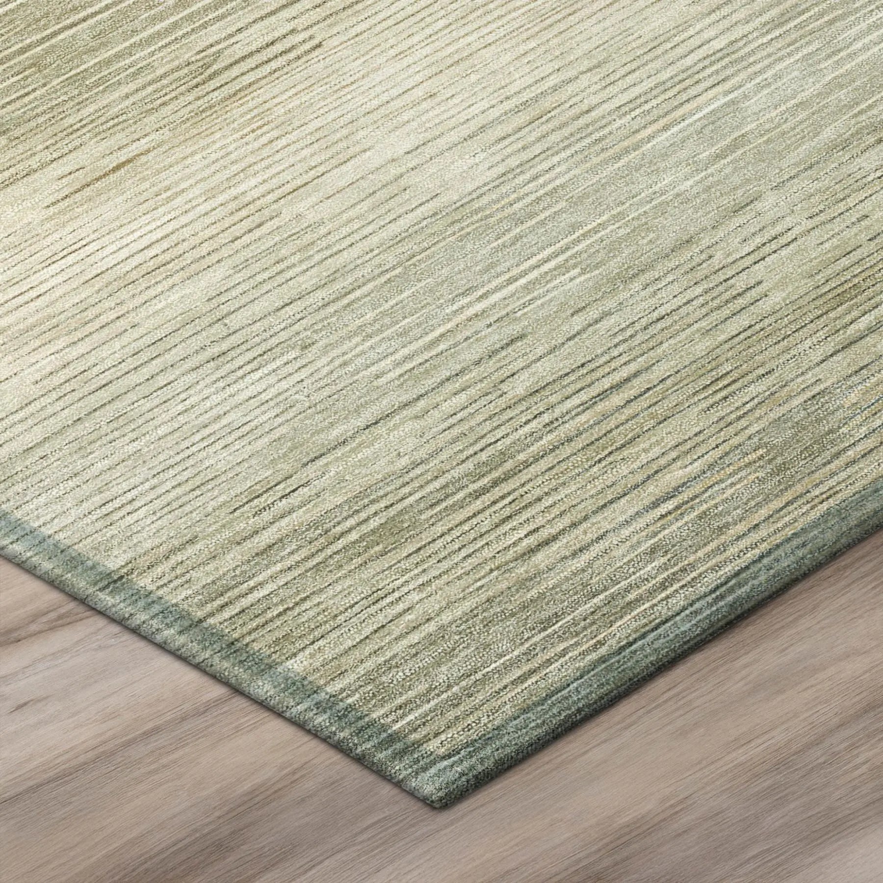 3' X 5' Sage And Green Striped Washable Indoor Outdoor Area Rug Homeroots Outdoor