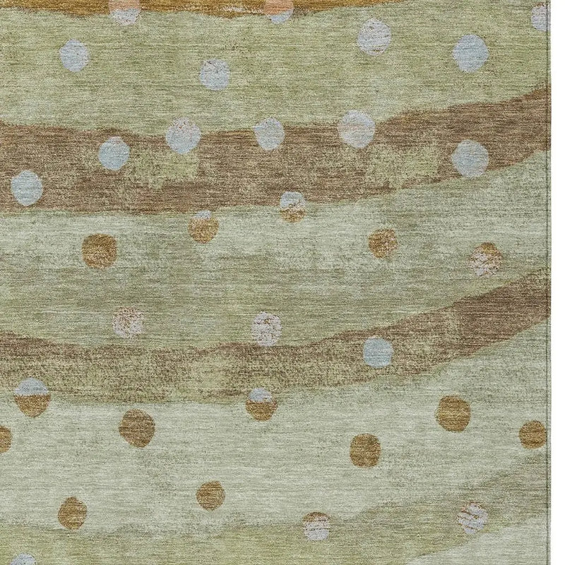 3' X 5' Sage And Green Striped Washable Indoor Outdoor Area Rug Homeroots Outdoor