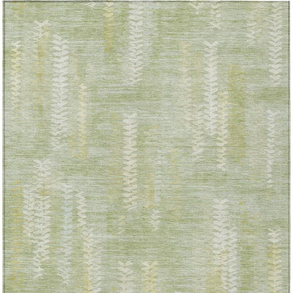 3' X 5' Sage And Green Striped Washable Indoor Outdoor Area Rug Homeroots Outdoor