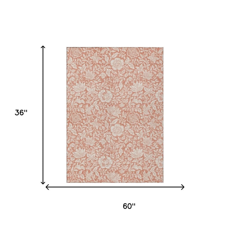 Rose floral patterned tablecloth, 60"x36", made of durable fabric for elegant dining.