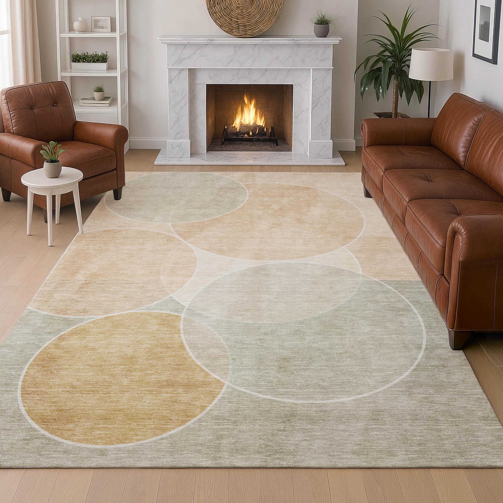 3' X 5' Salmon And Orange Geometric Washable Indoor Outdoor Area Rug Homeroots Outdoor