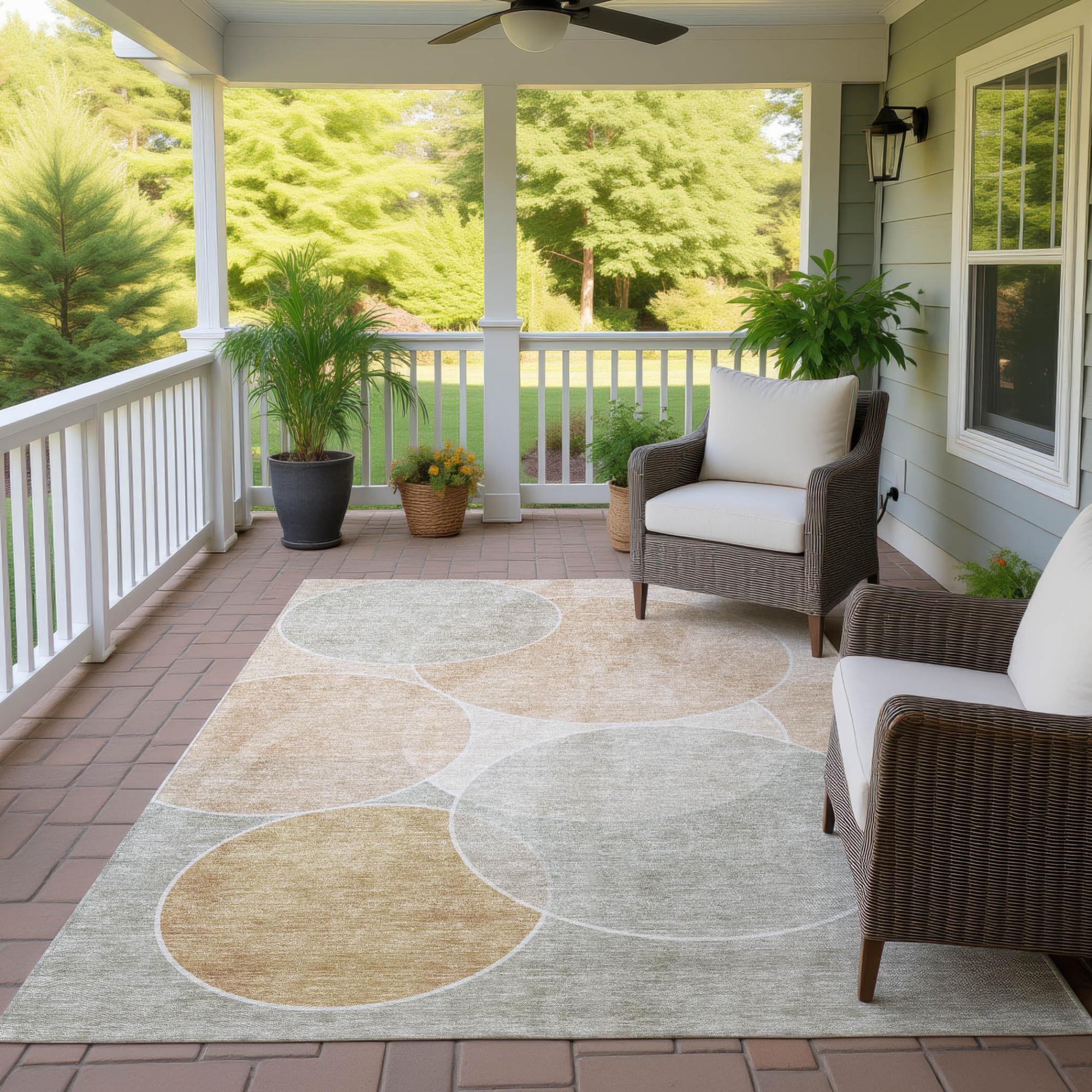 3' X 5' Salmon And Orange Geometric Washable Indoor Outdoor Area Rug Homeroots Outdoor