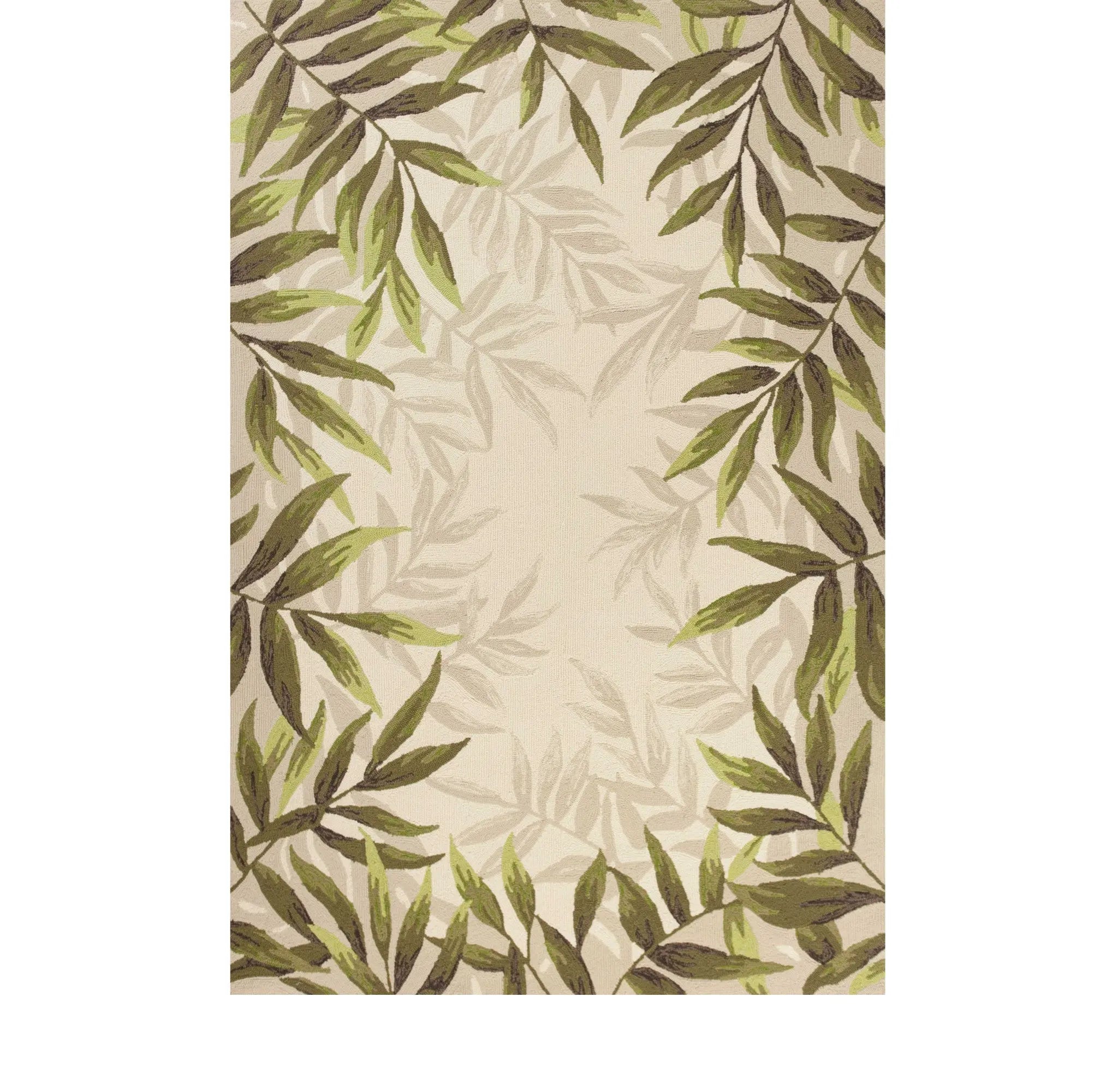 3' X 5' Sand Floral Handmade Indoor Outdoor Area Rug Homeroots Outdoor