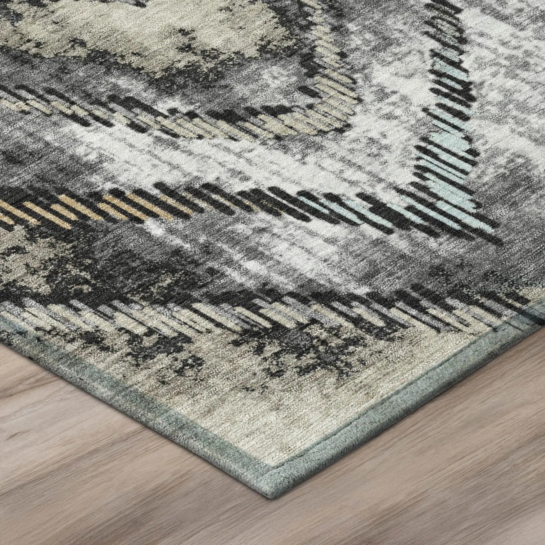 3' X 5' Silver And Gray Abstract Washable Indoor Outdoor Area Rug Homeroots Outdoor