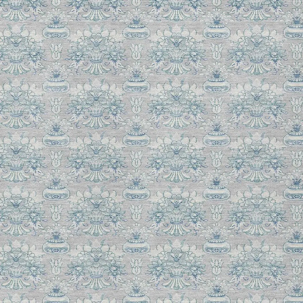 3' X 5' Silver And Gray Floral Washable Indoor Outdoor Area Rug Homeroots Outdoor