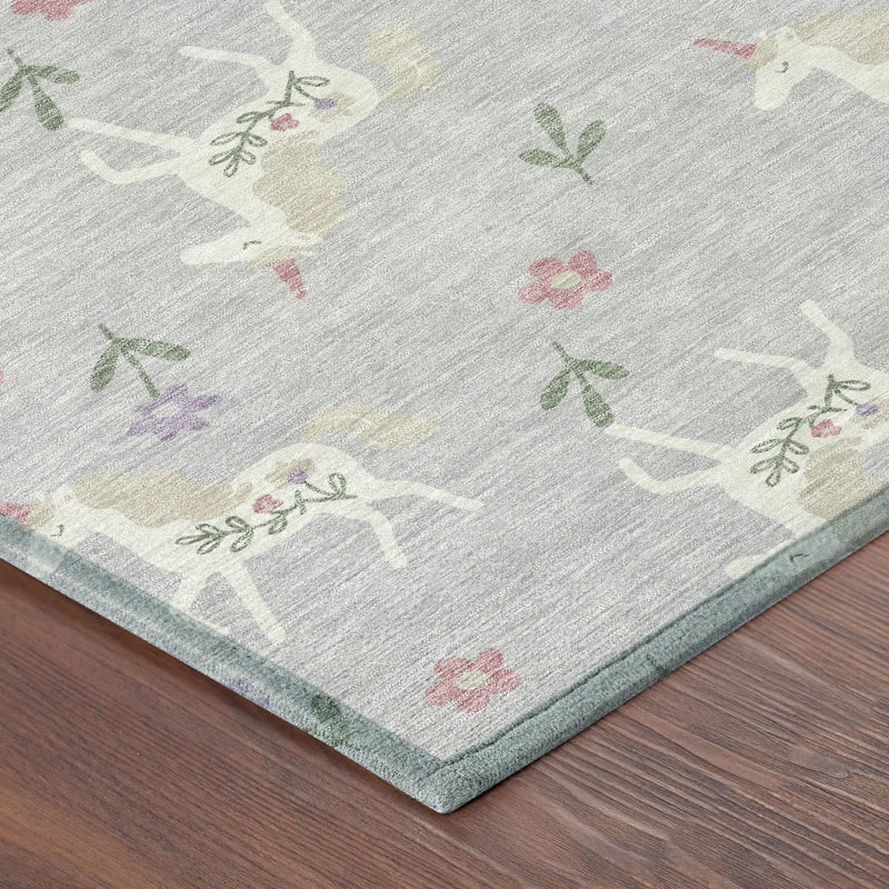 3' X 5' Silver And Ivory Floral Washable Indoor Outdoor Area Rug Homeroots Outdoor