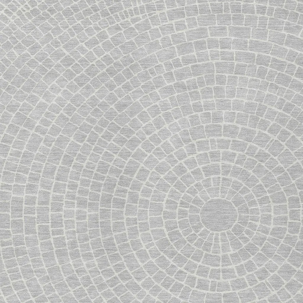 3' X 5' Silver And Ivory Geometric Washable Indoor Outdoor Area Rug Homeroots Outdoor