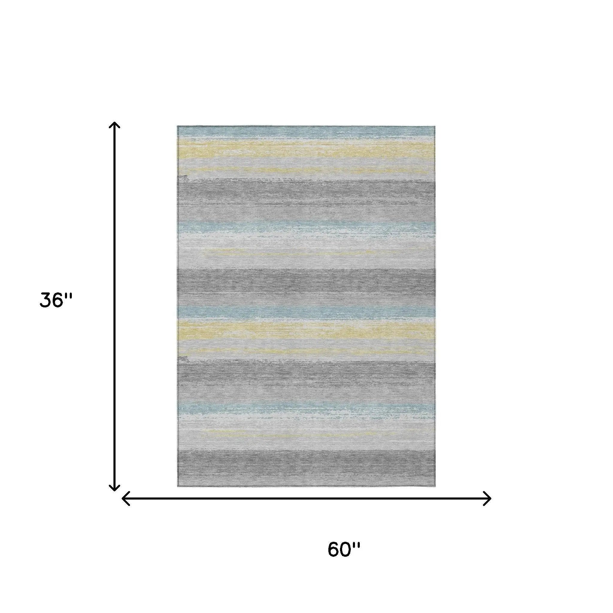 3' X 5' Silver And Taupe Striped Washable Indoor Outdoor Area Rug Homeroots Outdoor