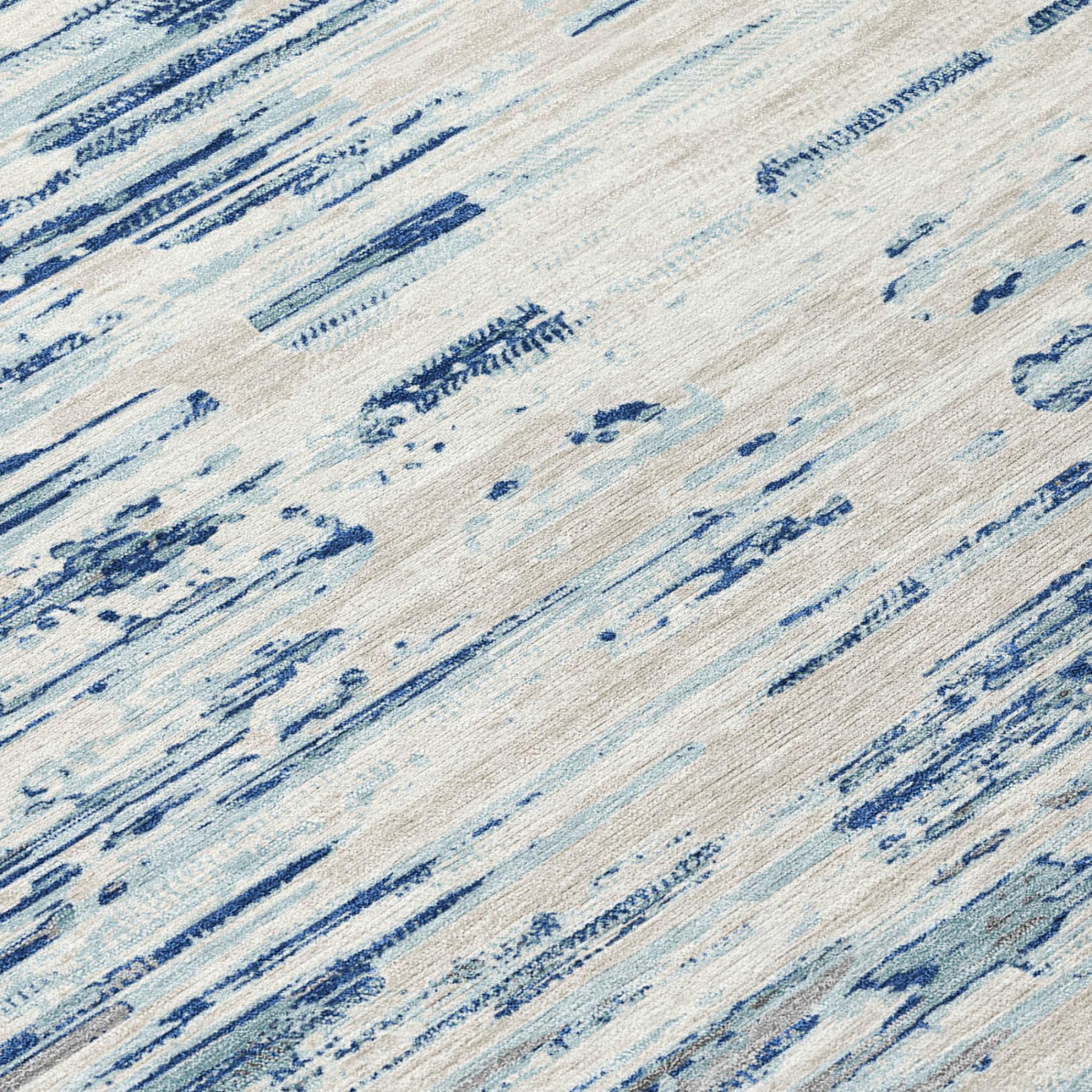 3' X 5' Sky Blue And Blue Abstract Washable Indoor Outdoor Area Rug Homeroots Outdoor