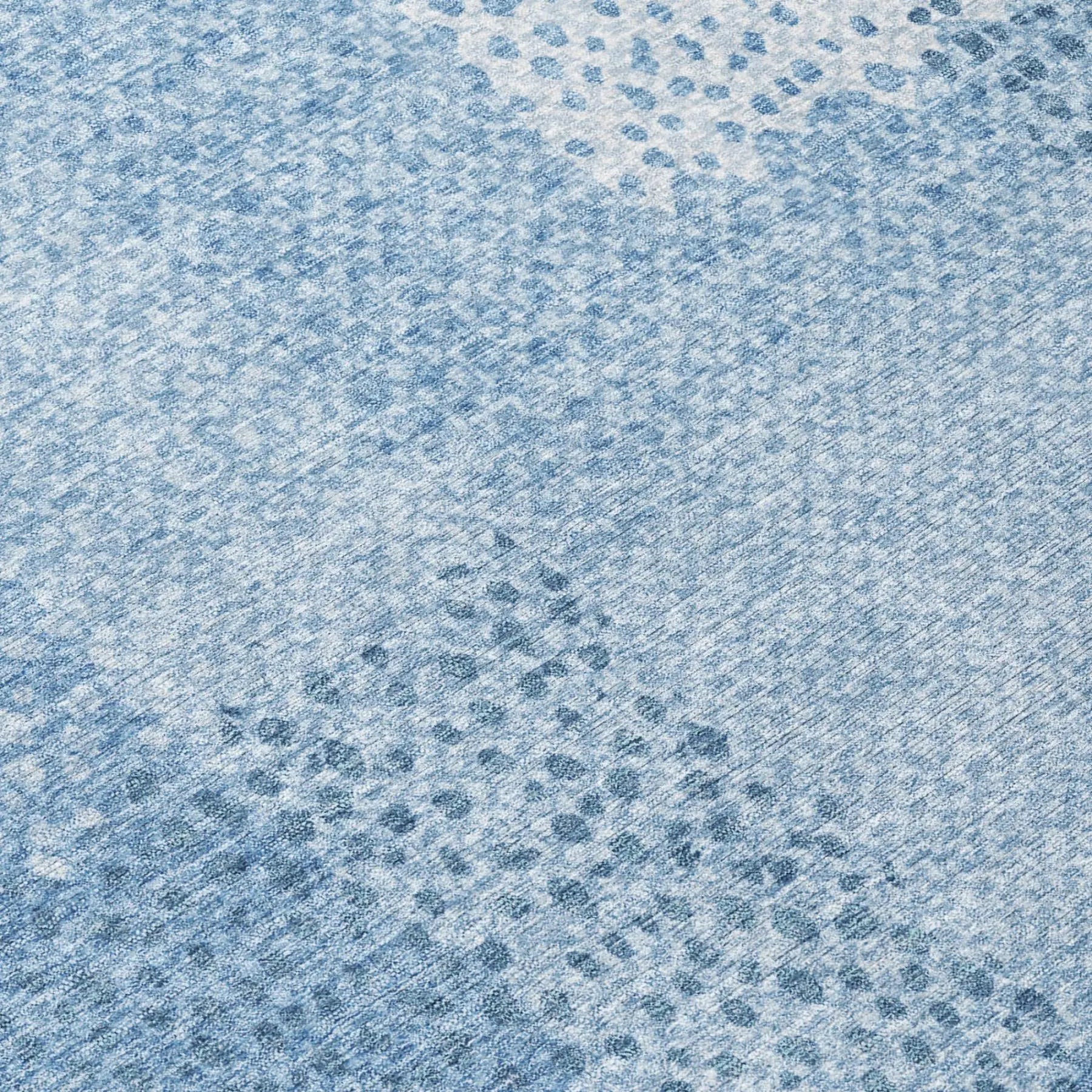 3' X 5' Sky Blue And Blue Abstract Washable Indoor Outdoor Area Rug Homeroots Outdoor