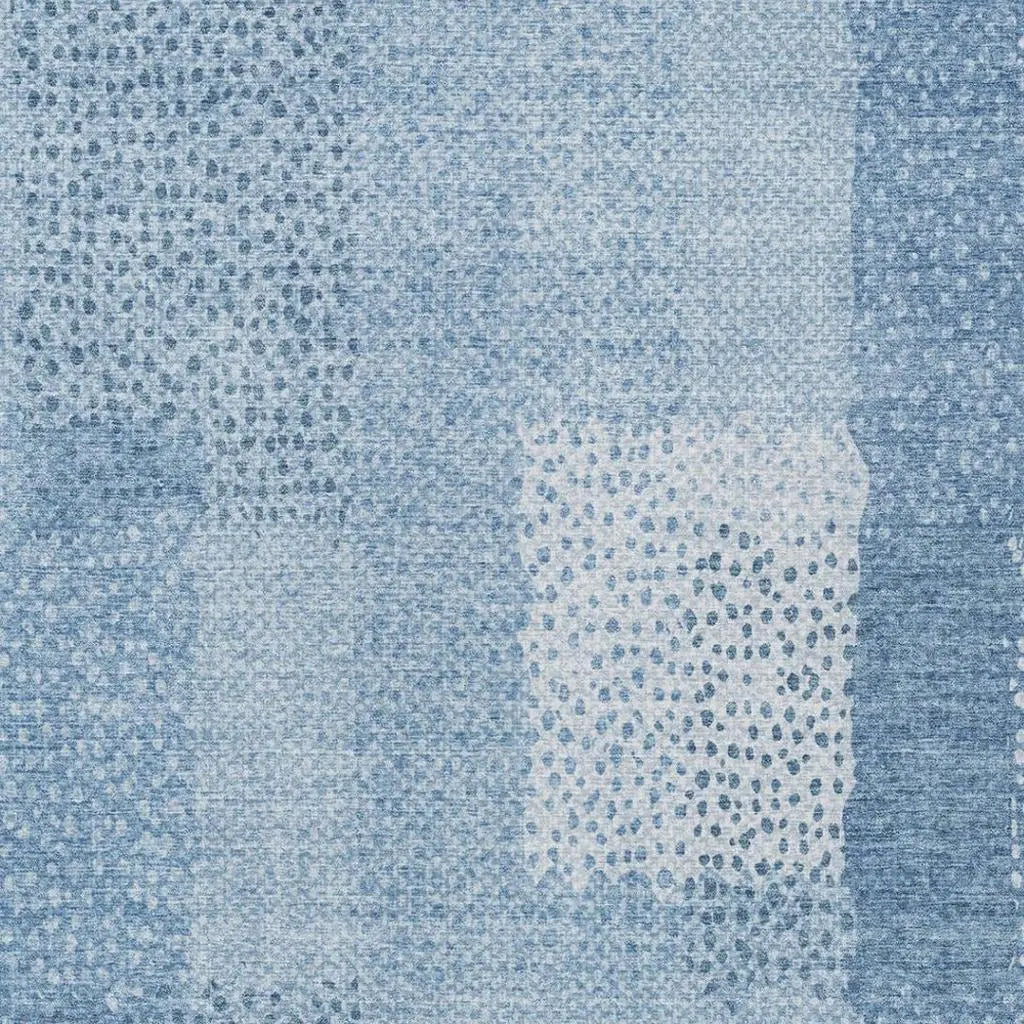 3' X 5' Sky Blue And Blue Abstract Washable Indoor Outdoor Area Rug Homeroots Outdoor