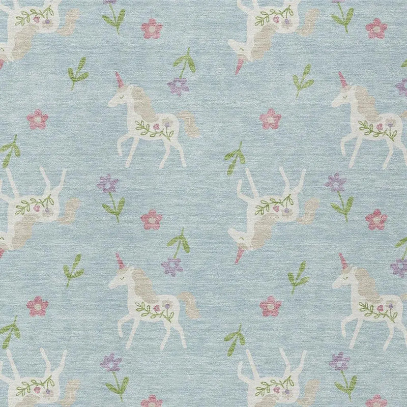 3' X 5' Sky Blue And Blue Floral Washable Indoor Outdoor Area Rug Homeroots Outdoor