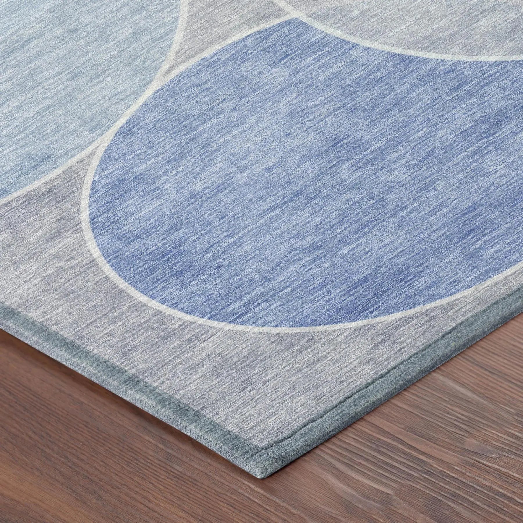 3' X 5' Sky Blue And Blue Geometric Washable Indoor Outdoor Area Rug Homeroots Outdoor