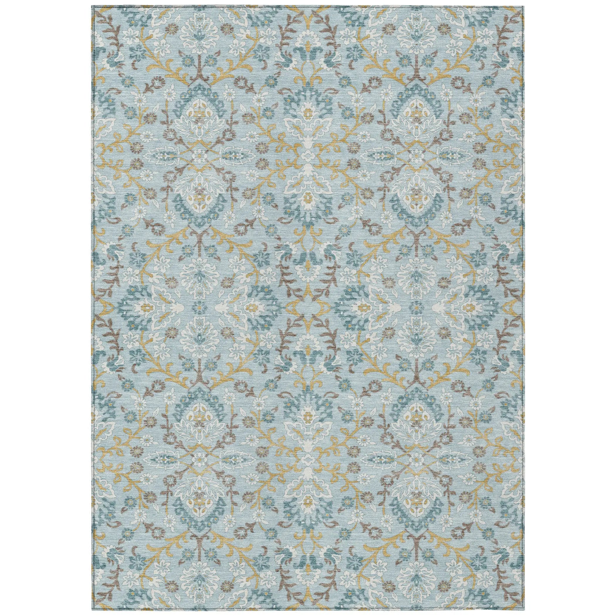 3' X 5' Sky Blue And Blue Geometric Washable Indoor Outdoor Area Rug Homeroots Outdoor