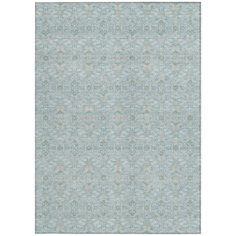 3' X 5' Sky Blue And Blue Oriental Washable Indoor Outdoor Area Rug Homeroots Outdoor