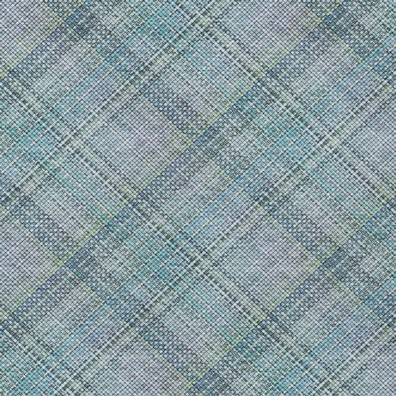 3' X 5' Sky Blue And Blue Plaid Washable Indoor Outdoor Area Rug Homeroots Outdoor
