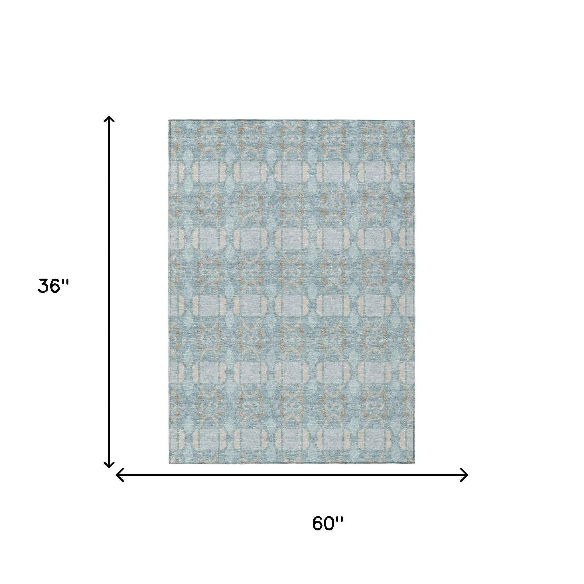 3' X 5' Sky Blue And Blue Striped Washable Indoor Outdoor Area Rug Homeroots Outdoor