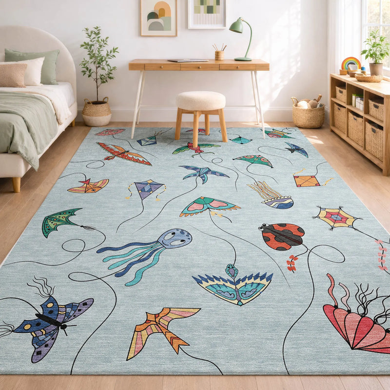 3' X 5' Sky Blue And Gold Geometric Washable Indoor Outdoor Area Rug Homeroots Outdoor