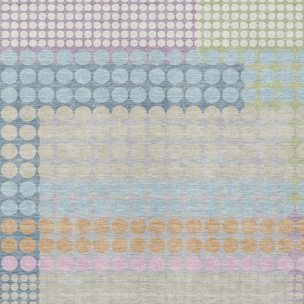 3' X 5' Sky Blue And Lavender Geometric Washable Indoor Outdoor Area Rug Homeroots Outdoor