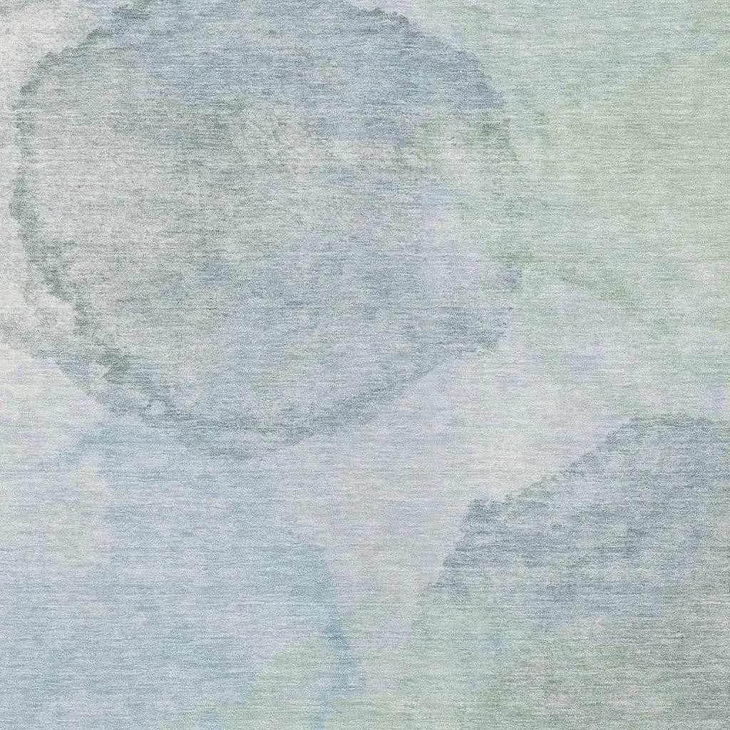 3' X 5' Sky Blue And Mint Green Abstract Washable Indoor Outdoor Area Rug Homeroots Outdoor